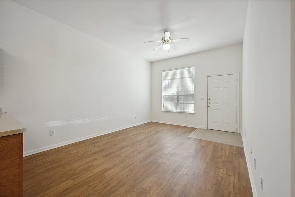 Living room with hardwood floors at Fallbrook Ranch in Houston TX